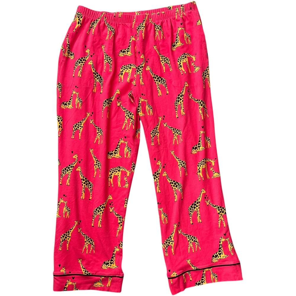 EUC Bedhead Giraffes In Love Short Sleeve Cotton Jersey Cropped Pajama Set Sz M - Picture 8 of 13